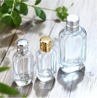 Botol Semprot Parfum Kaca Transparan Persegi Pipih Mewah 50ml 100ml