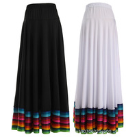 Jupe de danse contemporaine pour femme avec taille élastique, idéale pour le flamenco, la danse de salon et les spectacles sur scène – Tenue de danse