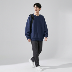 เสื้อมีฮู้ดสำหรับเด็กผู้ชายเสื้อโค้ทแบบไม่มีหมวกคอกลมผ้าฝ้ายแท้สำหรับฤดูหนาวฤดูใบไม้ร่วงและฤดูหนาวแบรนด์แฟชั่นเสื้อมีฮู้ดสำหรับผู้ชายจัดส่งแบบ DP - Product Image 1