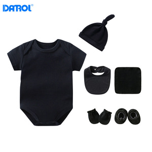 Conjunto de Algodón de Varias Piezas para Bebé, Conjunto de Mameluco de Color Liso para Recién Nacido, Conjunto de Mameluco de Color Puro para Bebé - Product Image 2