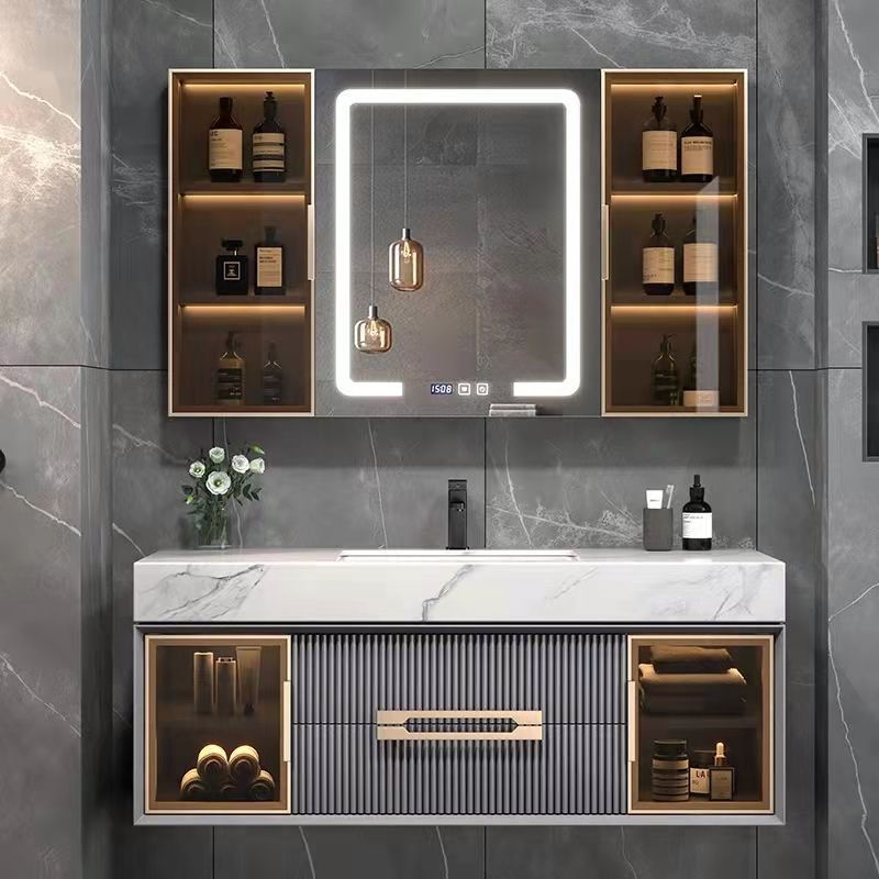 Vasque en grès + Armoire de toilette intelligente - 100 cm
