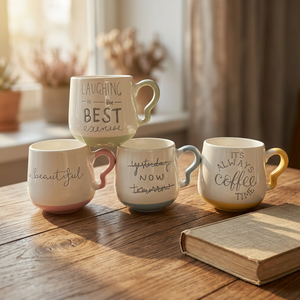 Mug à café personnalisé en porcelaine, nouveau design, logo gravé, classique, résistant au lave-vaisselle et au micro-ondes, vente chaude - Product Image 1