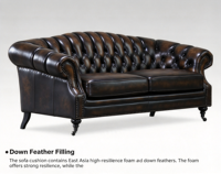 Canapé Chesterfield commercial en cuir capitonné 3 places pour hall d'hôtel, bar, salon, mobilier d'accueil