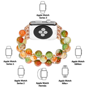 Encanto hecho a mano elástica tramo de imitación pulsera de perlas de cristal de las mujeres Apple Watch <span class=keywords><strong>Serie</strong></span> 3 2 1 - Product Image 5