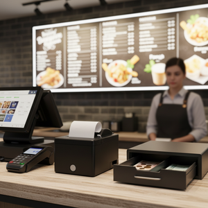 Impresora Térmica de Recibos y Códigos de Barras de 3 Pulgadas con Cortador Automático, Máquina de Impresión de Facturas de 80 mm, Bandeja de Papel de Gran Capacidad - Product Image 1