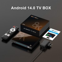 Boîtier TV intelligent Android 14 H96 MAX M9S 2025 avec processeur Rockchip RK3576 Octa Core, streaming 8K, personnalisable, idéal pour les jeux et l'internet