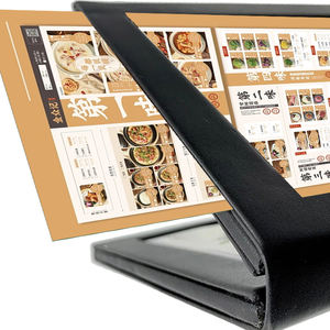 Menú de Restaurante con Iluminación LED, Cubierta de Cuero Sintético Negro, 3 Páginas, Fabricante - Product Image 3