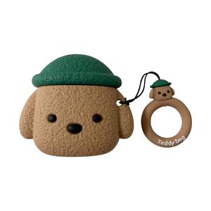 Housse de protection pour écouteurs en silicone souple Teddy Dog pour accessoires de casque Airpods avec maintien pratique de l'anneau - Product Image 4