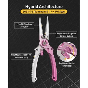 Cvlife Fishing Pliers 7.5 Inch Aluminum Alloy With Stainless Steel Hook Remover <b>Kit</b> For Saltwater Fishing Portable <b>Tool</b> - Product Image 2