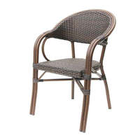 Chaises de salle à manger antique en aluminium de bon prix style européen PE osier café restaurant