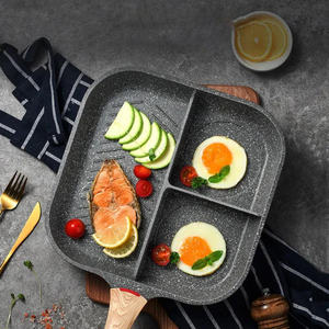 Poêle à steak multifonctionnelle ronde S136 en pierre médicale, antiadhésive, pour gâteaux et plats profonds, idéale pour le petit-déjeuner - Vente en gros - Product Image 1