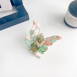 BLISSLIFE, recién llegado, pinzas para el pelo de mariposa para mujer, pinzas para el pelo de acetato de colores simples, accesorios para el cabello de forma dulce para niña - Product Image 3