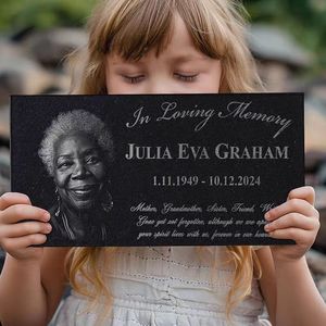 Chinese <strong>Memorial</strong> <strong>Plaques</strong> Personalized Portrait <strong>Memorial</strong> Headstone Marker Engraved on Premium Black Granite Headstones - Product Image 4