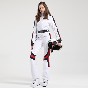 Traje de Esquí de Una Pieza para Mujer, Overol de Snowboard Ajustado para Exteriores, Conjunto de Esquí Cálido, <span class=keywords><strong>Ropa</strong></span> Impermeable y Cortavientos para Invierno - Product Image 4