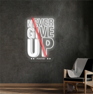 Never Give Up Led Neon Sign Custom Wall Mounted Hanging LED Custom Neon Sign para la decoración de la fiesta de cumpleaños - Product Image 4