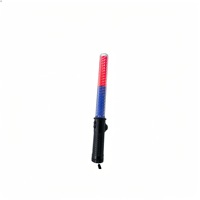 Bâton de signalisation de sécurité fluorescent réfléchissant pour la nuit, avec éclairage LED rouge-bleu stroboscopique rechargeable