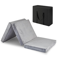 Matelas en mousse pliable à trois volets, 80 mm d'épaisseur, design moderne et minimaliste, idéal pour la sieste, coussin en éponge haute densité, tatami portable pour le sol