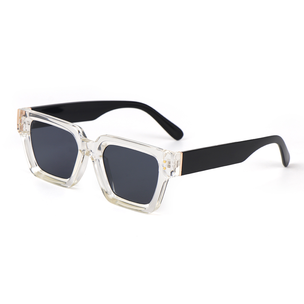 Transparent frame with gray PC lenses