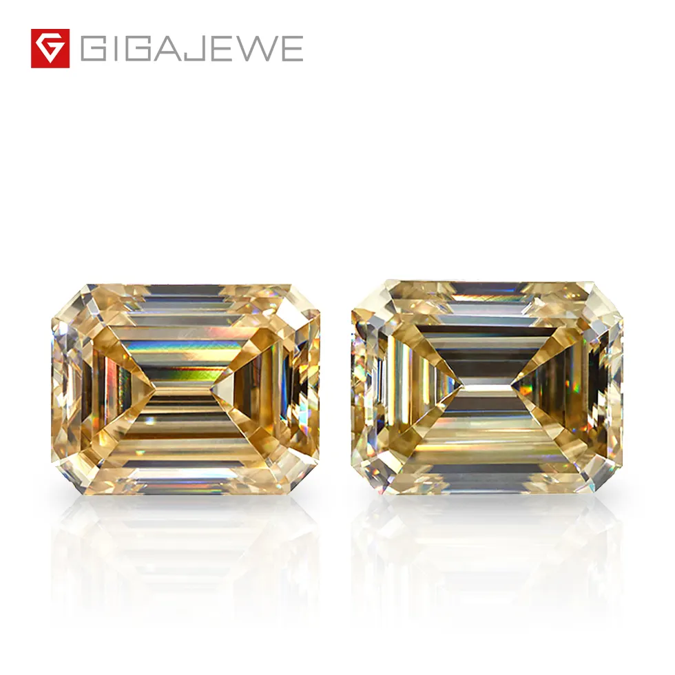 GIGAJEWE-diamante sintético <span class=keywords><strong>de</strong></span> color amarillo, moissanita, Diamante Suelto, piedra suelta, <span class=keywords><strong>Esmeralda</strong></span>