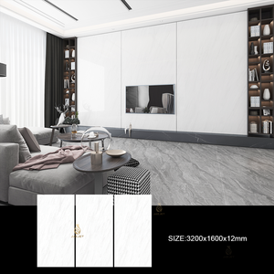 แผ่นหินพอร์ซเลนหินอ่อนขนาดใหญ่3200x1600กระเบื้องสีขาวสำหรับผนังภายในและภายนอก - Product Image 2