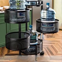 Roues en plastique Organisateur de cuisine Tiroirs Chariots Rotation Mobile Debout Multicouche Snacks Fruits Légumes Stockage
