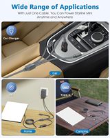 Cable de Extensión de Alimentación 3 en 1 para Starlink Mini, 18AWG, DC USB C, Revestimiento de PVC, Hecho de Cobre Puro, Compatible con Conector DC de Automóvil, Cable para Starlink Mini