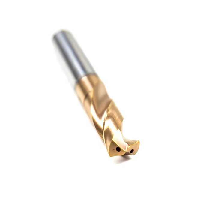 HRC65 Blue Nano coated two coolant holes drill Tungsten steel 3D drill ...
