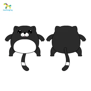 맞춤형 스탠딩 포즈 동물 작은 검은 고양이 인형 어린이 선물 튼튼한 봉제 인형