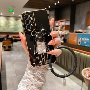 เคสโทรศัพท์แบบสายคล้องมือพร้อมที่ใส่ลูกปัดรูปหมี สำหรับ <span class=keywords><strong>Samsung</strong></span> S23 S10 S20 S21 S22 Plus Ultra Note 10 20 Pro FE A71 51 <span class=keywords><strong>52</strong></span> 72 - Product Image 1