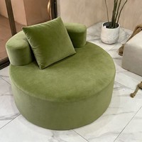 Fauteuil inclinable individuel moderne et populaire en tissu vert, avec mousse souple à haute résilience, idéal pour balcon et maison décontractée