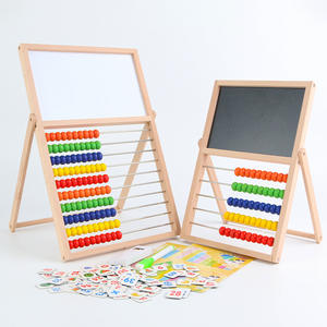 Tablero magnético de madera multifuncional para dibujar y escribir, marco de ábaco educativo, cálculo de bebé, pizarra, juguete de aprendizaje para niños - Product Image 6