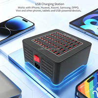 Station de charge USB universelle 300W à 60 ports pour téléphone portable/PC/écouteurs/console portable, hub de charge de bureau en ABS