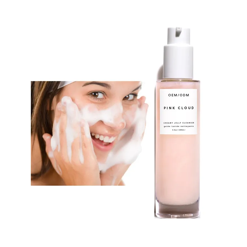 OEM-limpiador Facial de espuma, crema de jalea, Nube Rosa Natural, marca privada