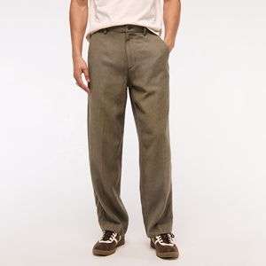 <span class=keywords><strong>Pantaloni</strong></span> Casual da uomo classici larghi in <span class=keywords><strong>misto</strong></span> <span class=keywords><strong>lino</strong></span> con chiusura a bottone - Product Image 1