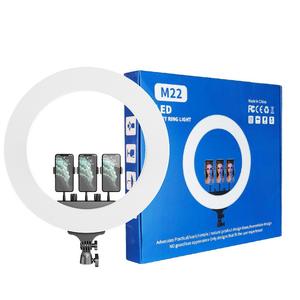 Anneau vidéo de 22 pouces Dimmable 3 anneaux de support de téléphone Tiktok <span class=keywords><strong>56</strong></span> <span class=keywords><strong>cm</strong></span> Station lumière support mural pour barbier éclairage photographique - Product Image 6