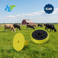 CASHT Nouveau CE-Red CH0016 Dia25mm TPU Jaune Étiquette d'oreille RFID personnalisée à code laser pour Porcs, Moutons, Bovins ICAR 1 an