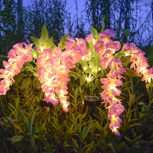 IP65 impermeable pequeña lámpara <span class=keywords><strong>LED</strong></span> <span class=keywords><strong>Solar</strong></span> para exteriores linterna de glicinia simulada para jardín patio iluminación decorativa clima - Product Image 1