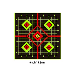 Premium SelfAdhesive 8Inch Fluorescent Grid Practice Sheet with Splatter Effect for Outdoor Aiming and Visual Precision Training - Product Image 2