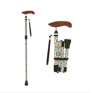 Canne en fibre de carbone pliable à quatre sections télescopiques antidérapante pour la marche en extérieur destinée aux personnes âgées - Product Image 1