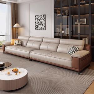 Juego de Sofás Seccionales de Cuero Genuino Estilo Italiano, Diseño Moderno con Estilo Simple para Apartamentos Pequeños, Esponja, 1+2+3 Plazas, Convertible en <span class=keywords><strong>Cama</strong></span> - Product Image 3