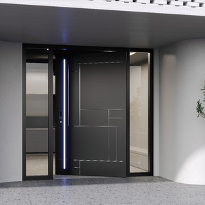 <span class=keywords><strong>Porte</strong></span> <span class=keywords><strong>d</strong></span>'<span class=keywords><strong>entrée</strong></span> pivotante moderne en aluminium blindé de grande taille pour maisons, fabriquée en Chine - Product Image 4