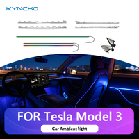 Pour Tesla Model Y, éclairage ambiant LED 12V Symphony pour voiture, contrôle par application, 64 couleurs, éclairage intérieur intelligent à intensité variable