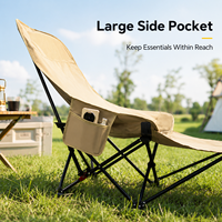 Chaise lune pliable réglable à 4 positions avec repose-jambes, chaise inclinable portable épaissie pour le camping, les loisirs en extérieur et la sieste