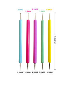 NAB070 5 stylos <span class=keywords><strong>à</strong></span> points pour nail art avec pinceau en silicone, perles de cristal, strass, pierres précieuses, bâtonnets de <span class=keywords><strong>dessin</strong></span> et de peinture, outils de manucure - Product Image 5