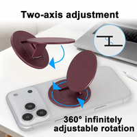 Support magnétique pour téléphone couleur cerise foncée, compatible avec un support rotatif à 360°, pliable, en aluminium, personnalisable OEM