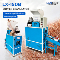 Petite machine de granulation de cuivre LX-150B pour atelier, séparateur automatique de câbles usagés, machine de recyclage, séparation cuivre-plastique