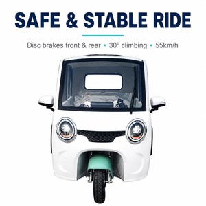 Tricycle électrique familial à <span class=keywords><strong>3</strong></span> <span class=keywords><strong>roues</strong></span>, cabine fermée à 4 portes, <span class=keywords><strong>micro</strong></span>-scooter avec chauffage et sièges confortables pour les personnes âgées et les enfants - Product Image 4