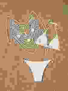 Venta al por mayor 2025 Sexy 3PCs <span class=keywords><strong>Bikini</strong></span> Sets + Bead Top Cover up para mujeres Traje de baño de verano Blanco sólido Cuello Halter Trajes De Bano - Product Image 5