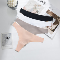 Sous-vêtements string sans couture pour femmes, culottes respirantes à séchage rapide en nylon doublées de coton pour un usage quotidien, noir blanc nude