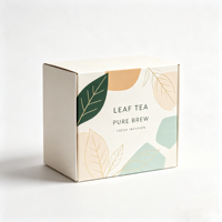 Boîte d'expédition légère en carton ondulé avec motif végétal naturel pour l'emballage de produits de thé en détail